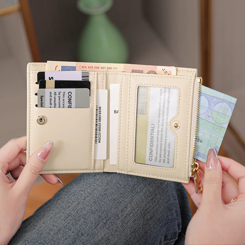 Multi-functional stylish zipper small wallet