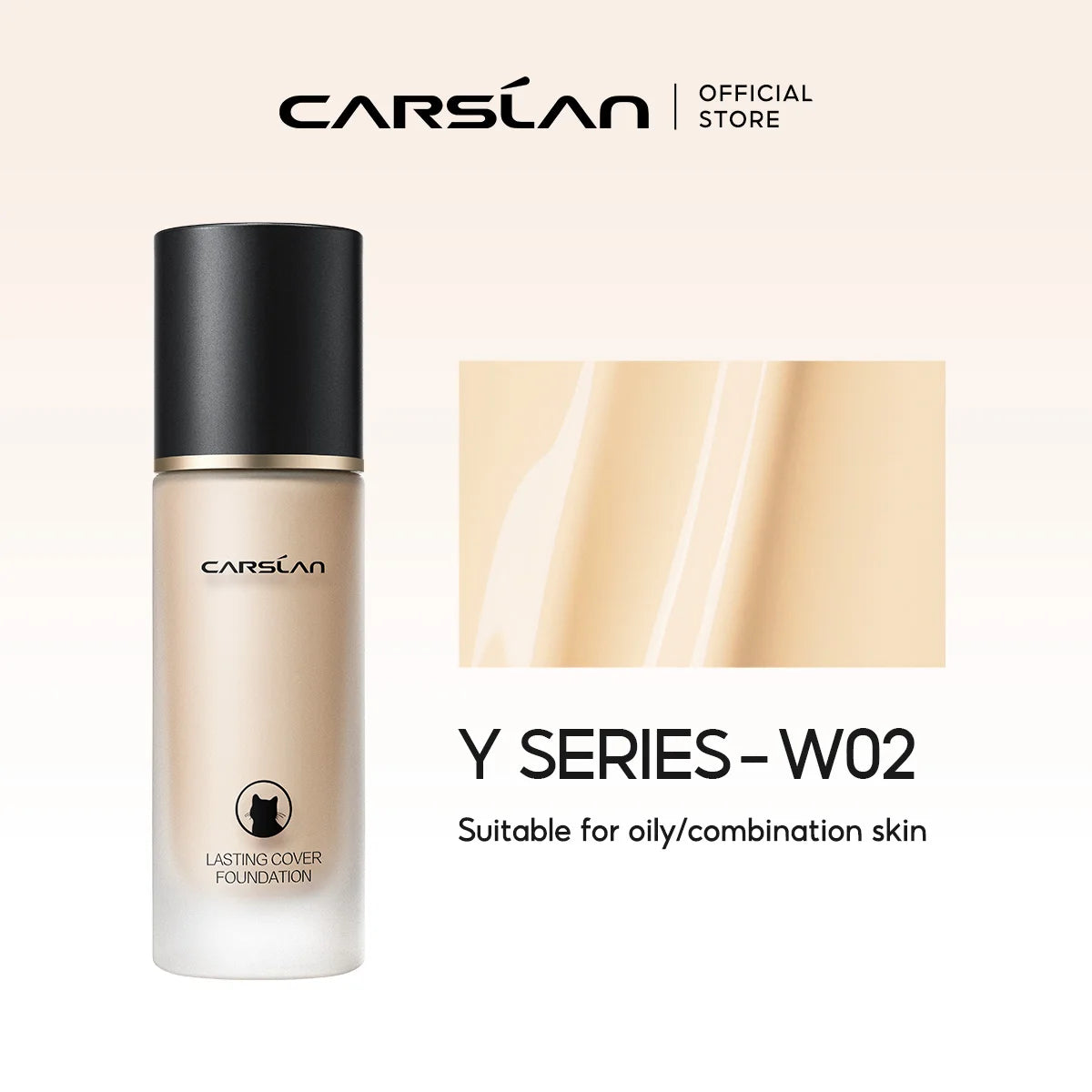 CARSLAN Long-lasting Moisture Matte Liquid Face Foundation Full Coverage Concealer Whitening Oil Control Face Base Makeup