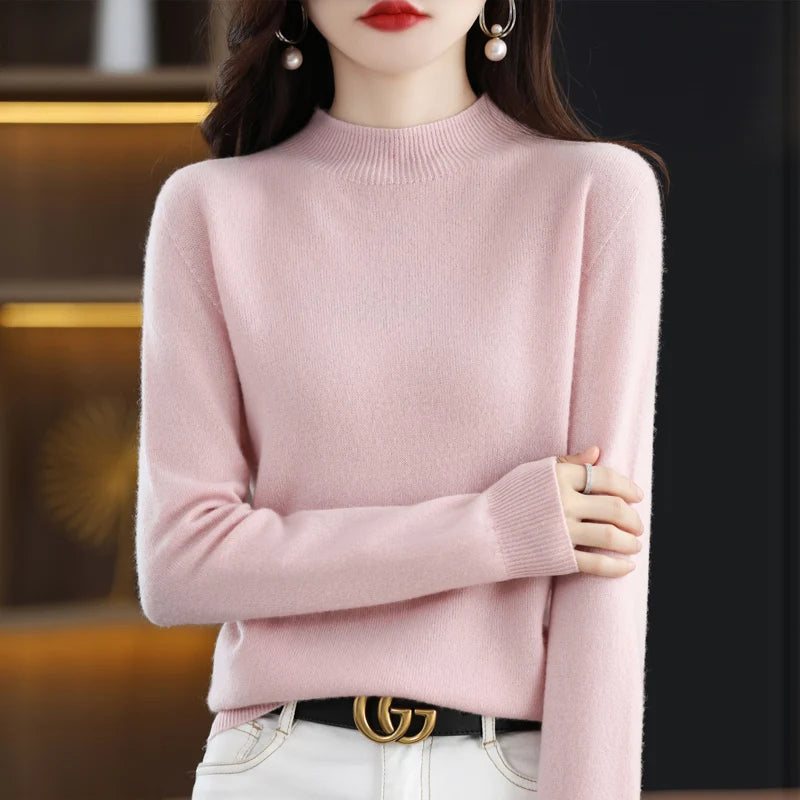 100% Pure Wool Half-neck Pullover In Autumn And Winter New Cashmere Sweater