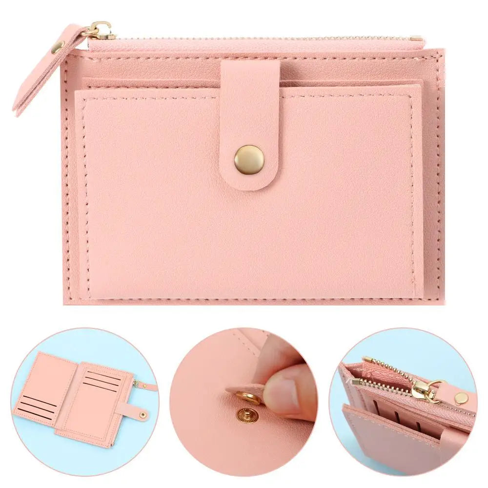 Solid Color PU Leather Mini Coin Purse