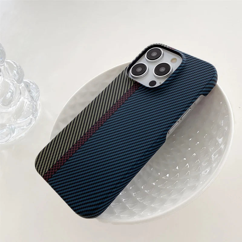 Carbon Fiber Pattern Frameless Case for iPhone Models