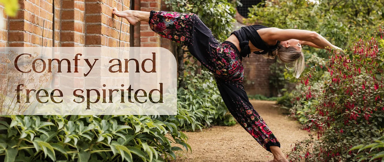Women Yoga Boho Pants Leggings Floral Printing With Pocket Harem Bohemian High Waist  elastic waistband and ankle strapping