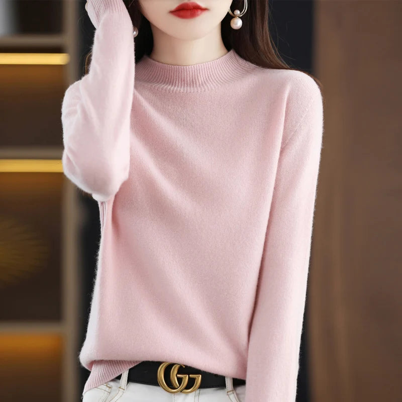 100% Pure Wool Half-neck Pullover In Autumn And Winter New Cashmere Sweater