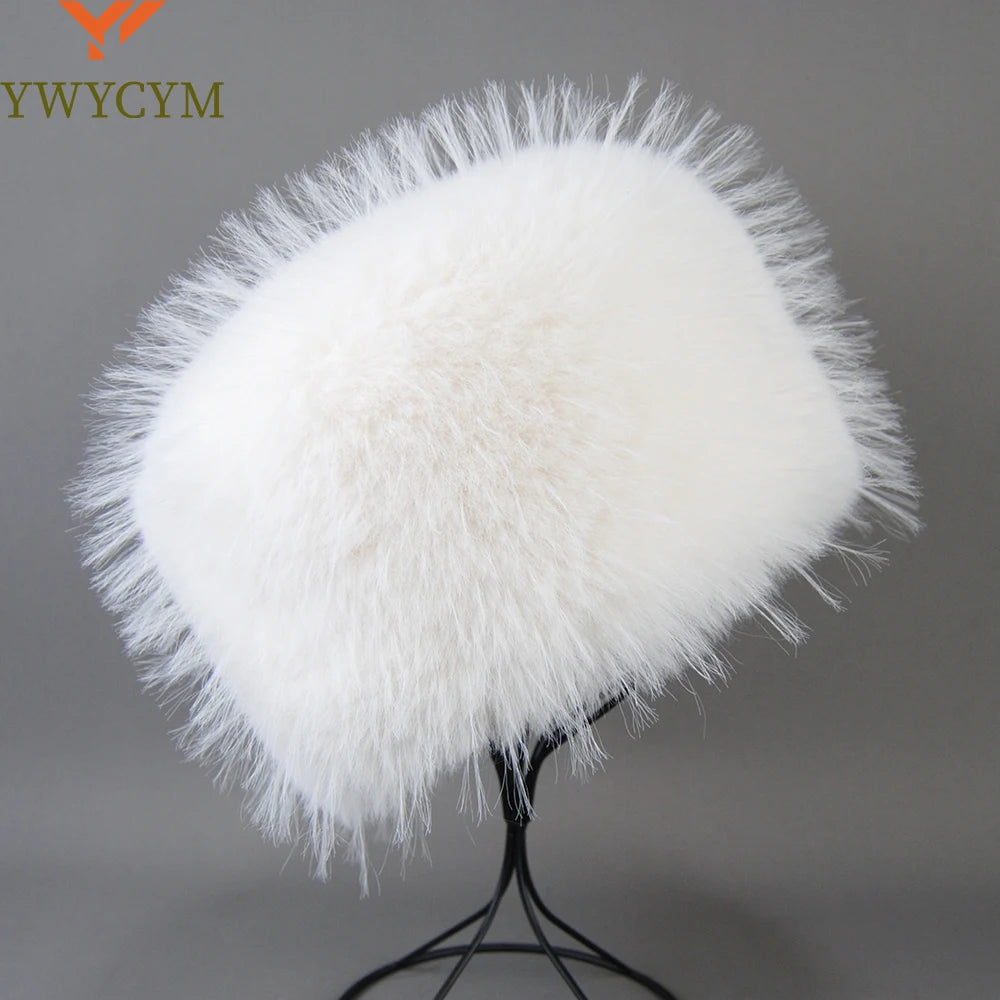 Autumn and Winter 2024 Women’s Fashion Dome Hat – False Raccoon Fur Russian Mongolian Style