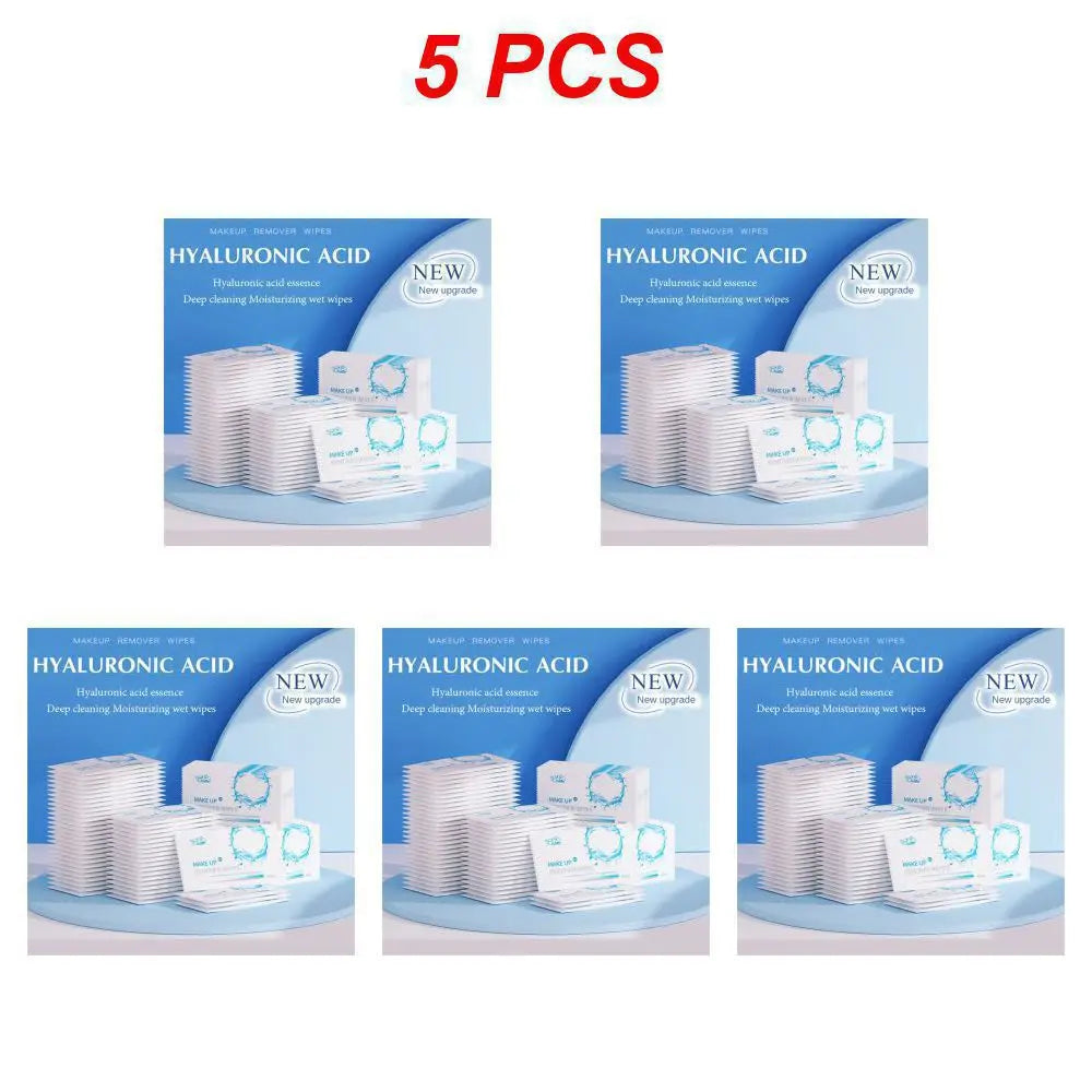 1/5/10 PCS Hyaluronic Acid Makeup Remover Wet Wipes Lazy Cleanser Remove Makeup Eye & Lip Makeup Disposable Wet Tissue Use