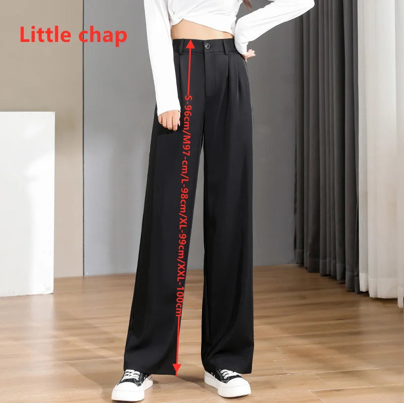 Women'S Loose Spring Summer 2024 New High Waist Wide Legs Slim Casual Trousers