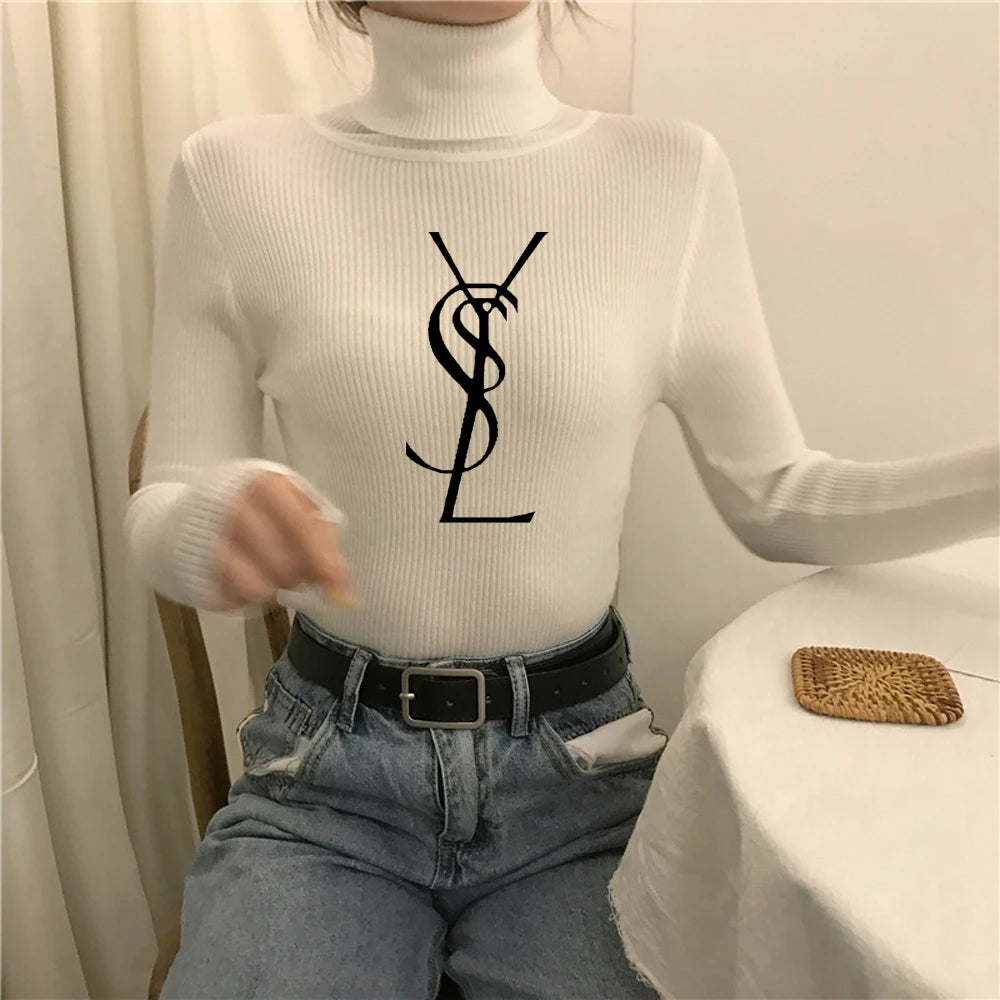 Turtleneck Sweater Women Knitted Pullovers