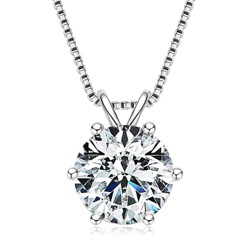 Lnngy Moissanite Pendant Necklace – 0.5ct-5ct Solitaire Drop in 925 Silver