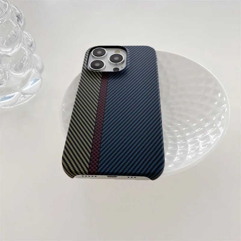 Carbon Fiber Pattern Frameless Case for iPhone Models