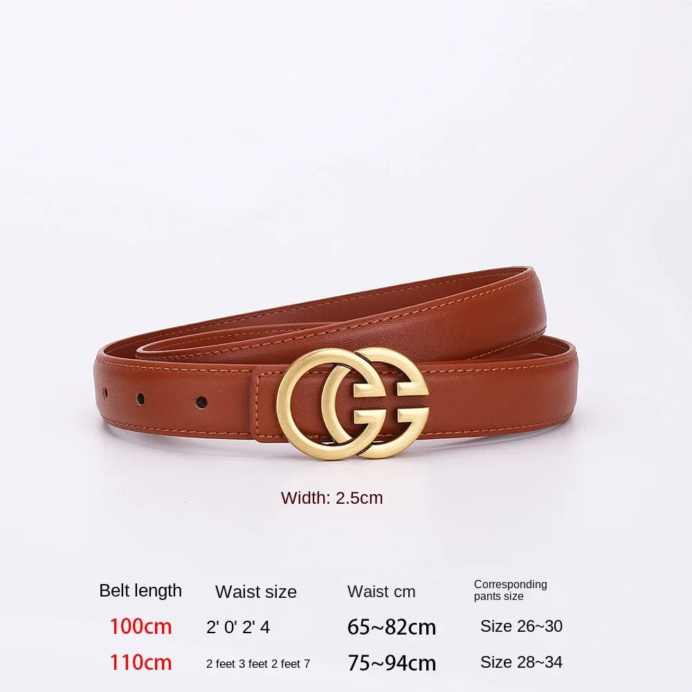 2023 Hot-Selling Women’s Fashion Belt – Light Luxury Business Alloy Letter Buckle