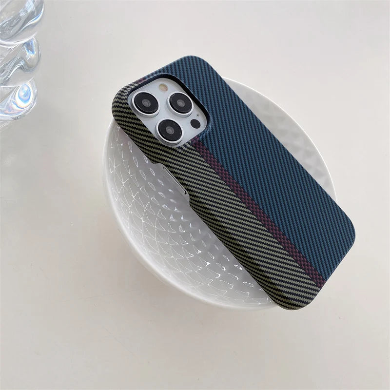 Carbon Fiber Pattern Frameless Case for iPhone Models