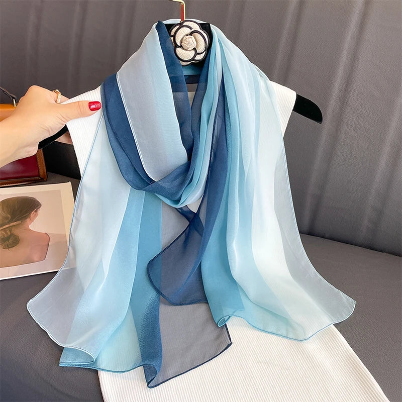 Luxury Elegant  Chiffon Gradient Scarf Shawl