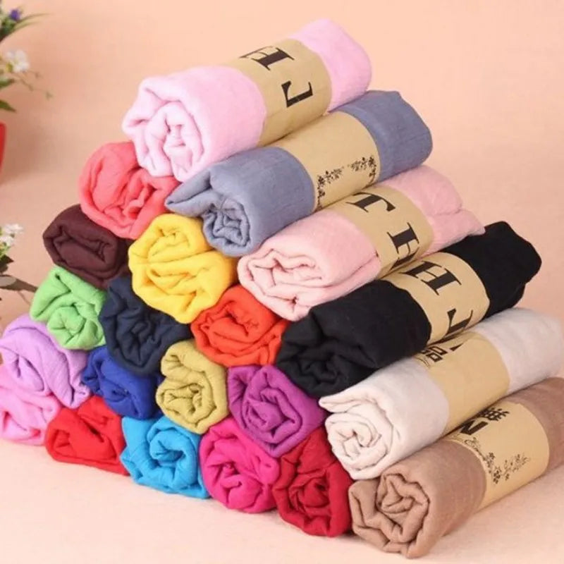 Cotton Linen Hijab Muslim Long Headscarf Scarves