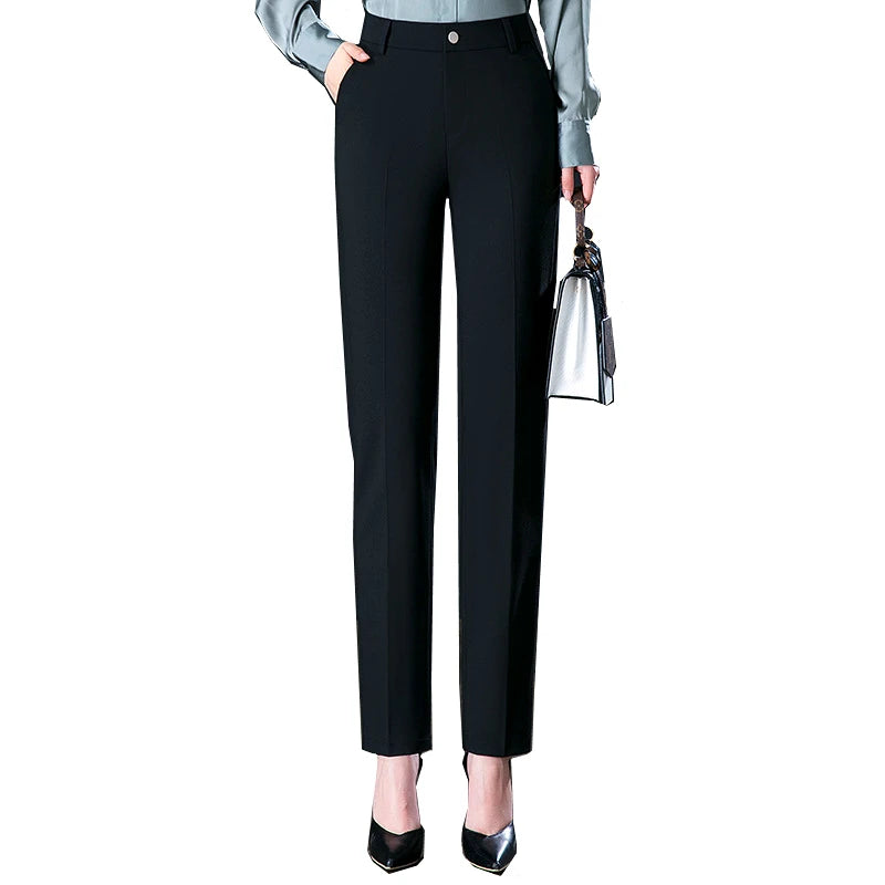 Fashion Women's Suit Pants Black Gray Khaki Pantalones Spring and Autumn Female Slim Trousers 26 27 28 29 30 31 32 33