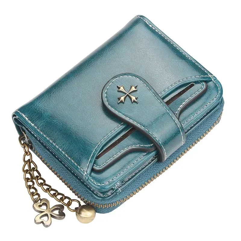 PU Leather Money Bag Female Short Hasp Purse