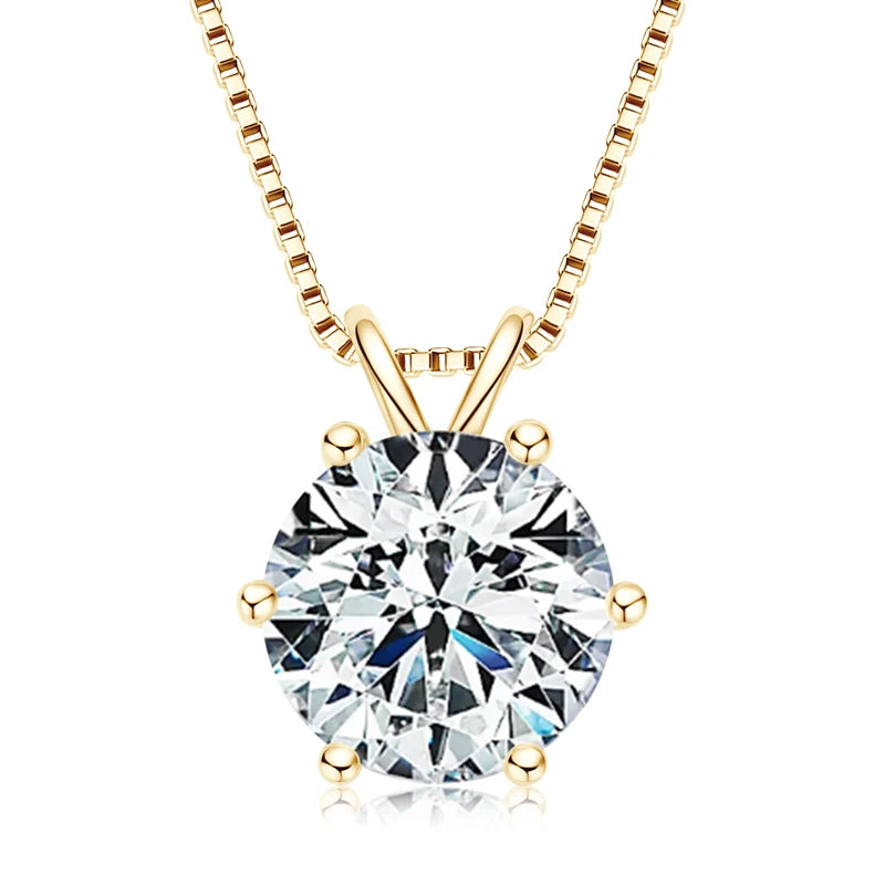 Lnngy Moissanite Pendant Necklace – 0.5ct-5ct Solitaire Drop in 925 Silver