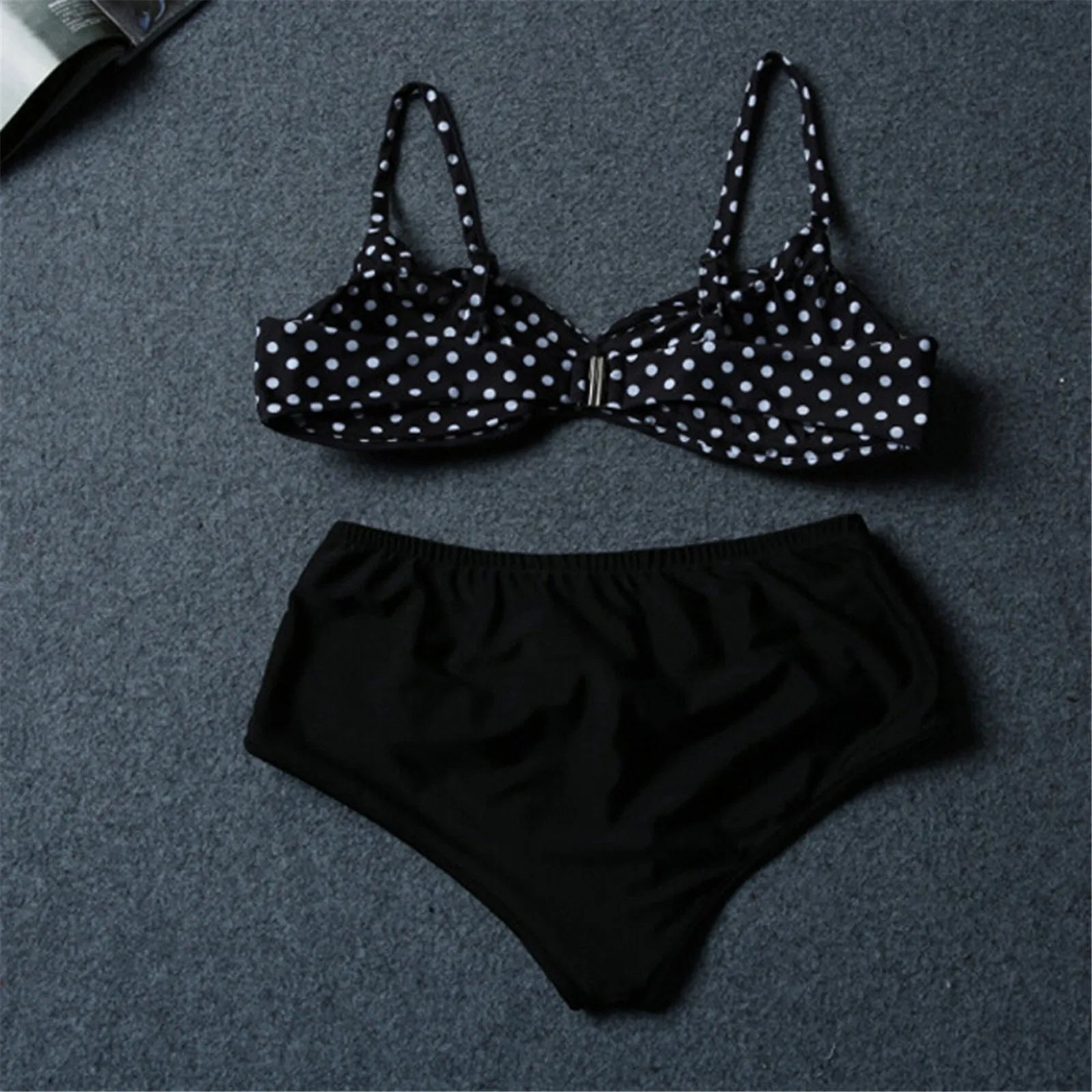 Women Two Piece Bikini Swimsuit Y2k Polka Dot Print Suspender Swimwear Large Size Bathing Suit Hawaiian Seaside Beach Swimsuit
