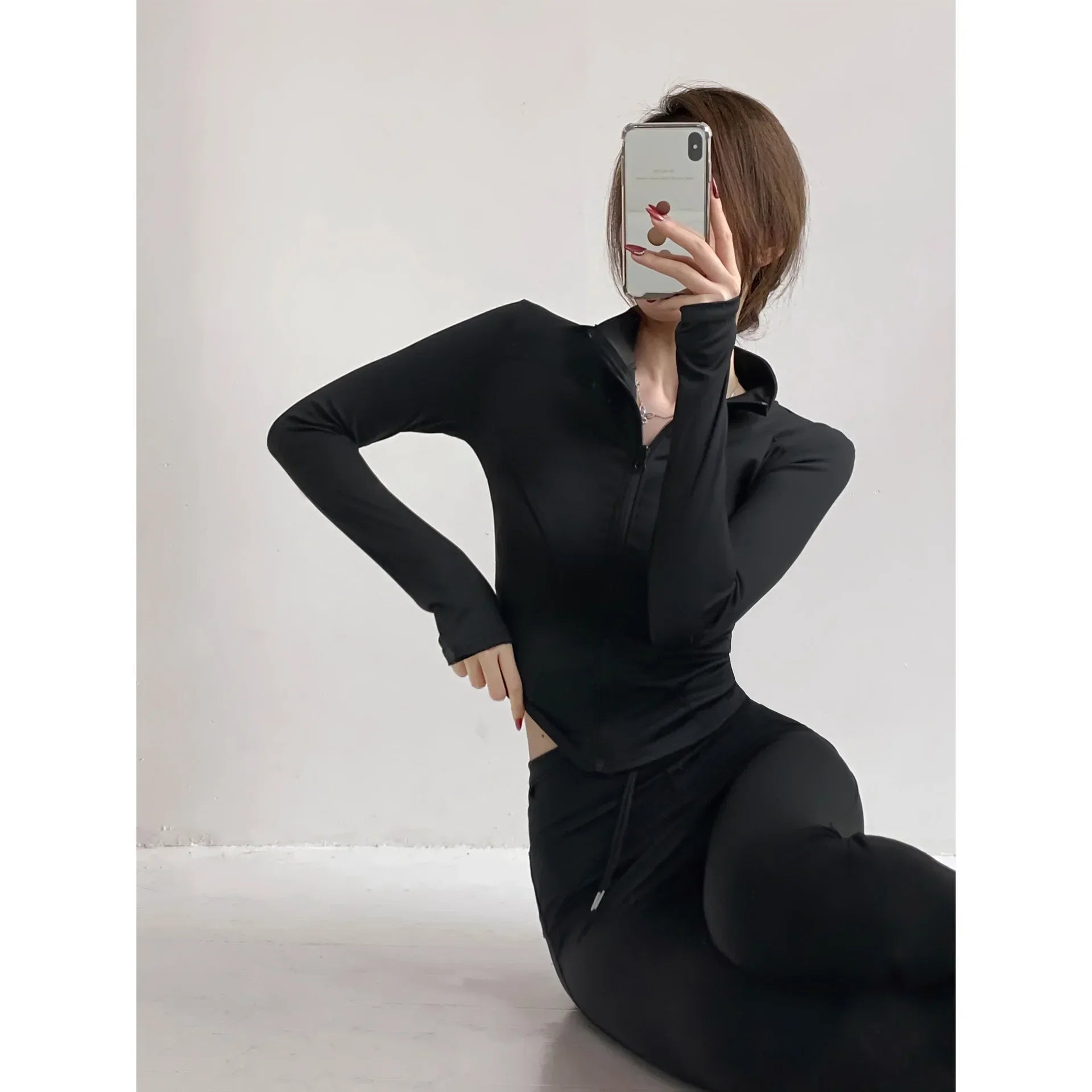 2024 Sun Quick Drying Sports Coat Women's Tight Top Yoga Jacket Long Sleeve Zipper