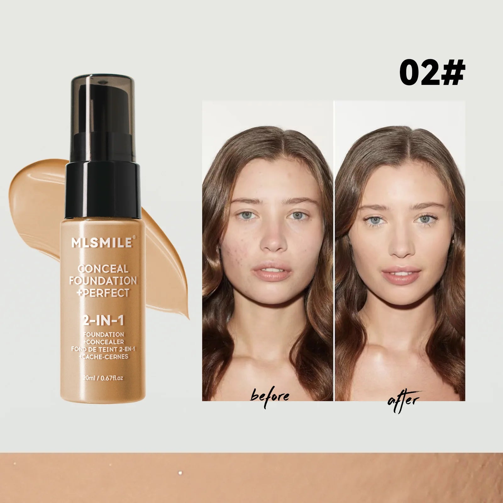 Concealer Matte Foundation BB Cream Oil Control Pre-Makeup Primer Natural Waterproof and Long-lasting Makeup Foundation Makeup