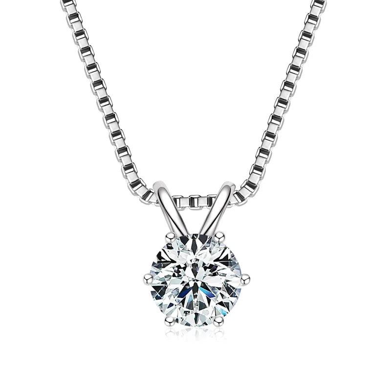 Lnngy Moissanite Pendant Necklace – 0.5ct-5ct Solitaire Drop in 925 Silver