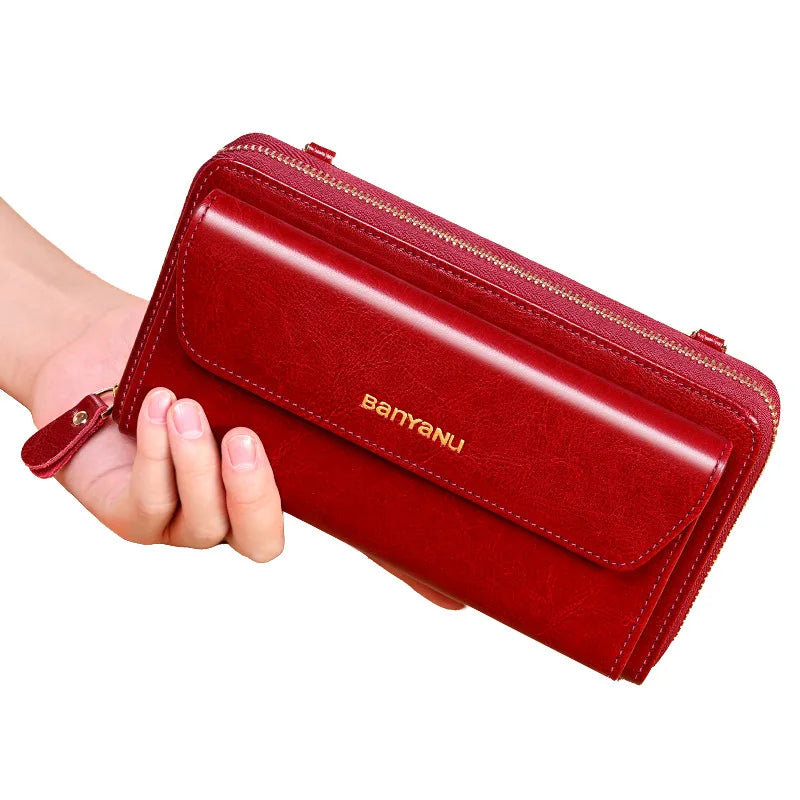 Women's Leather  Clutch Lady Shoulder Bags