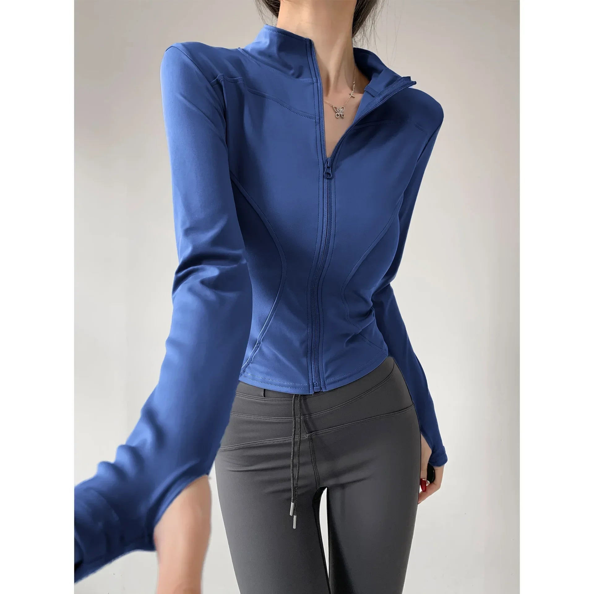 2024 Sun Quick Drying Sports Coat Women's Tight Top Yoga Jacket Long Sleeve Zipper