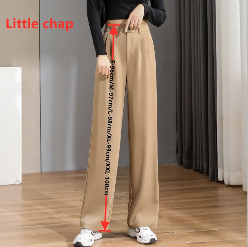 Women'S Loose Spring Summer 2024 New High Waist Wide Legs Slim Casual Trousers