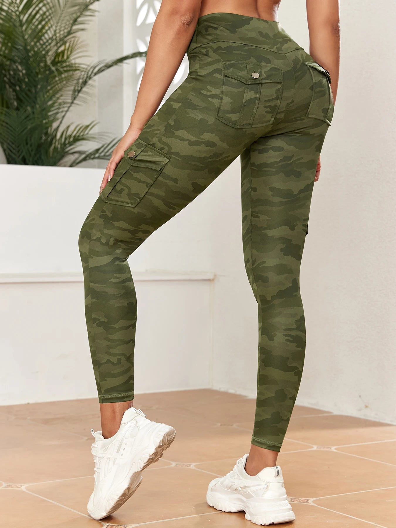 Pockets Camouflage Gym Leggings Women High Waist Fitness Sport  Leggings