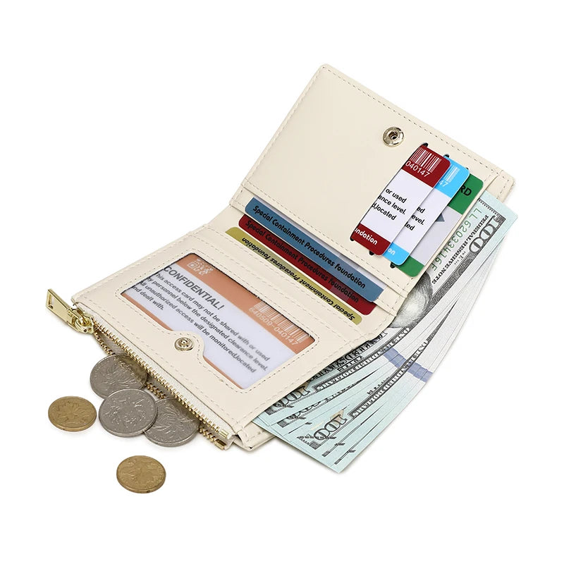 Multi-functional stylish zipper small wallet