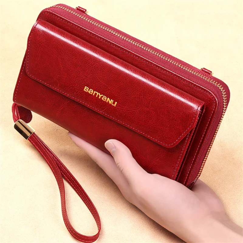 Women's Leather  Clutch Lady Shoulder Bags