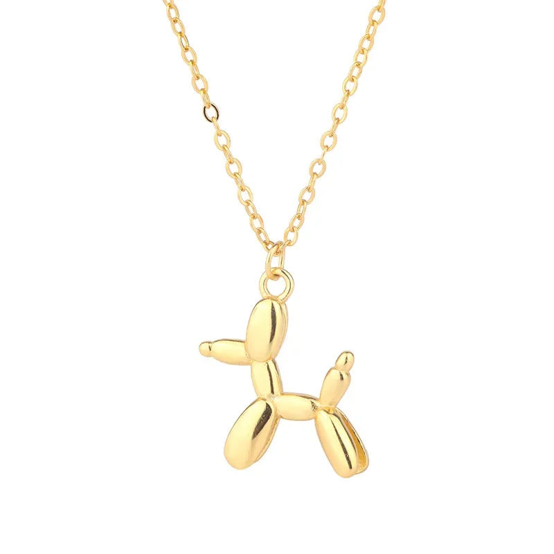 Silver Color Cute Animal Balloon Dog Necklaces