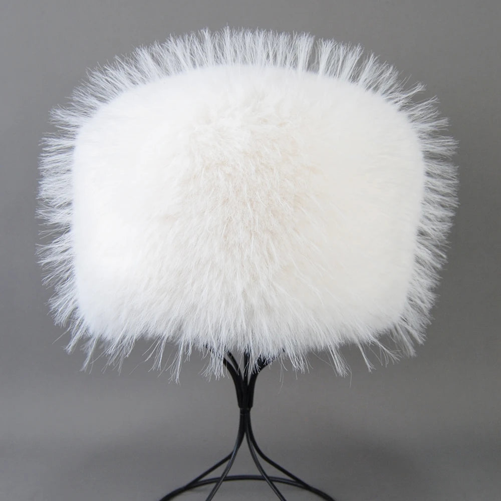 Autumn and Winter 2024 Women’s Fashion Dome Hat – False Raccoon Fur Russian Mongolian Style