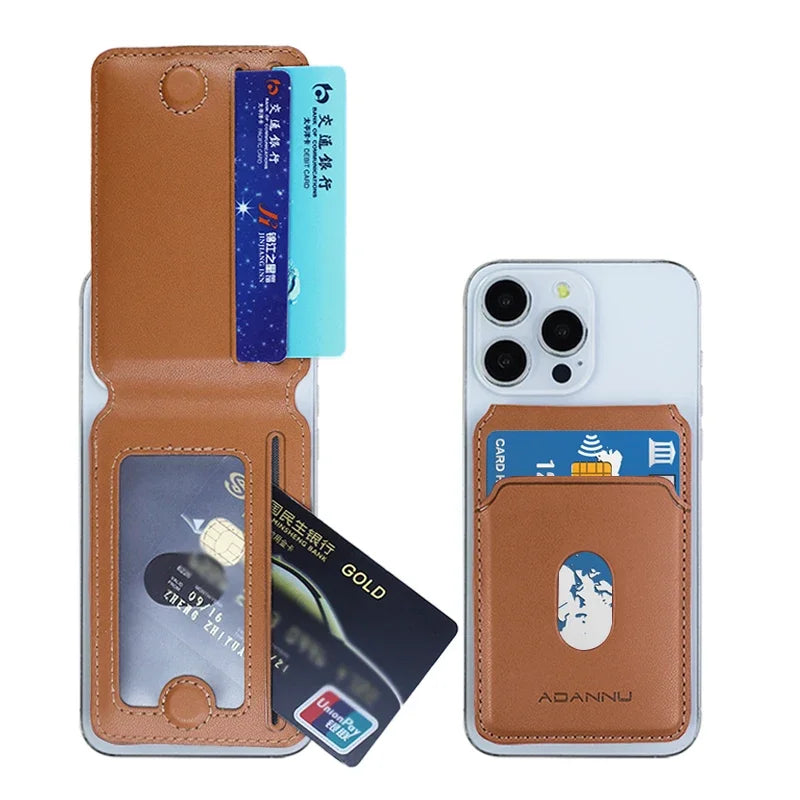 Luxury Leather Wallet Phone Magsafe Magnetic Card Holder