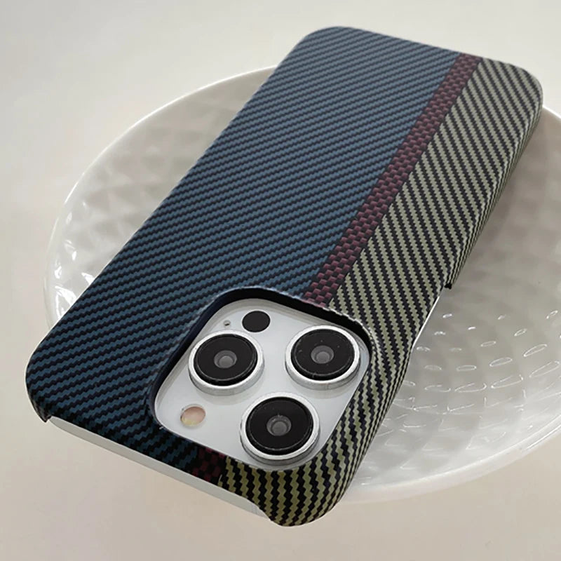 Carbon Fiber Pattern Frameless Case for iPhone Models