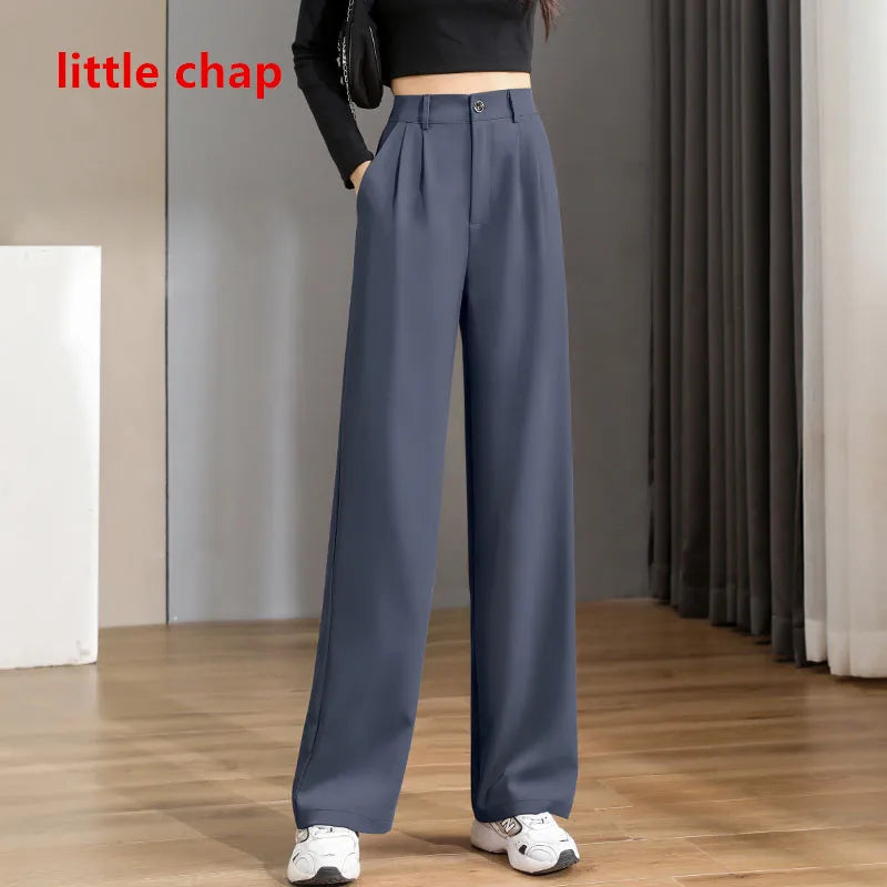 Women'S Loose Spring Summer 2024 New High Waist Wide Legs Slim Casual Trousers