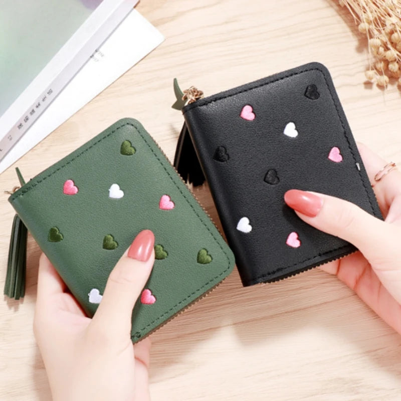 Mini Tassel Cute Girl Short Zipper Coin Purse Wallet