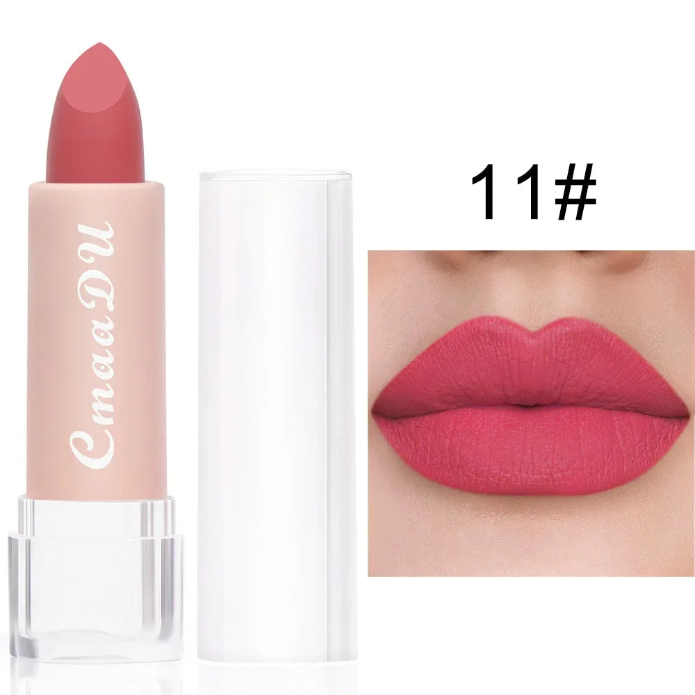 1PC Matte Nude Lipstick Waterproof Long Lasting