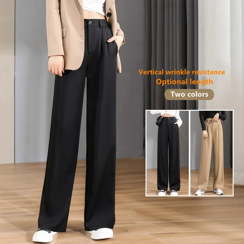 Women'S Loose Spring Summer 2024 New High Waist Wide Legs Slim Casual Trousers