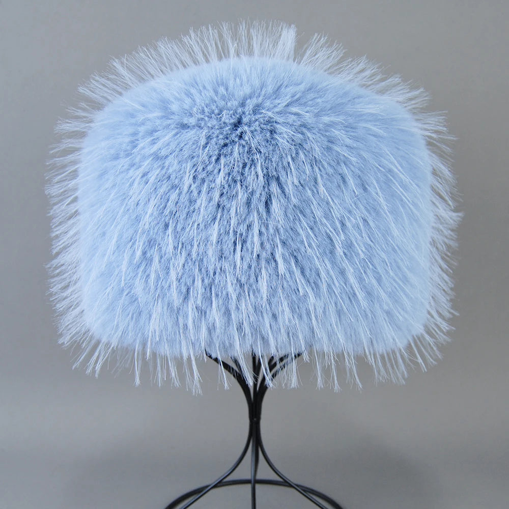 Autumn and Winter 2024 Women’s Fashion Dome Hat – False Raccoon Fur Russian Mongolian Style