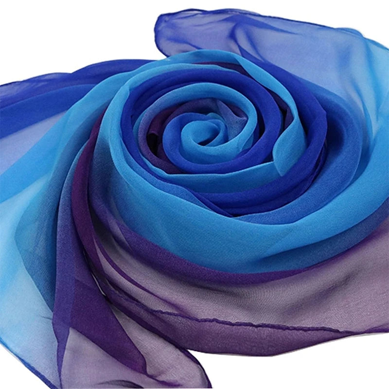 Luxury Elegant  Chiffon Gradient Scarf Shawl