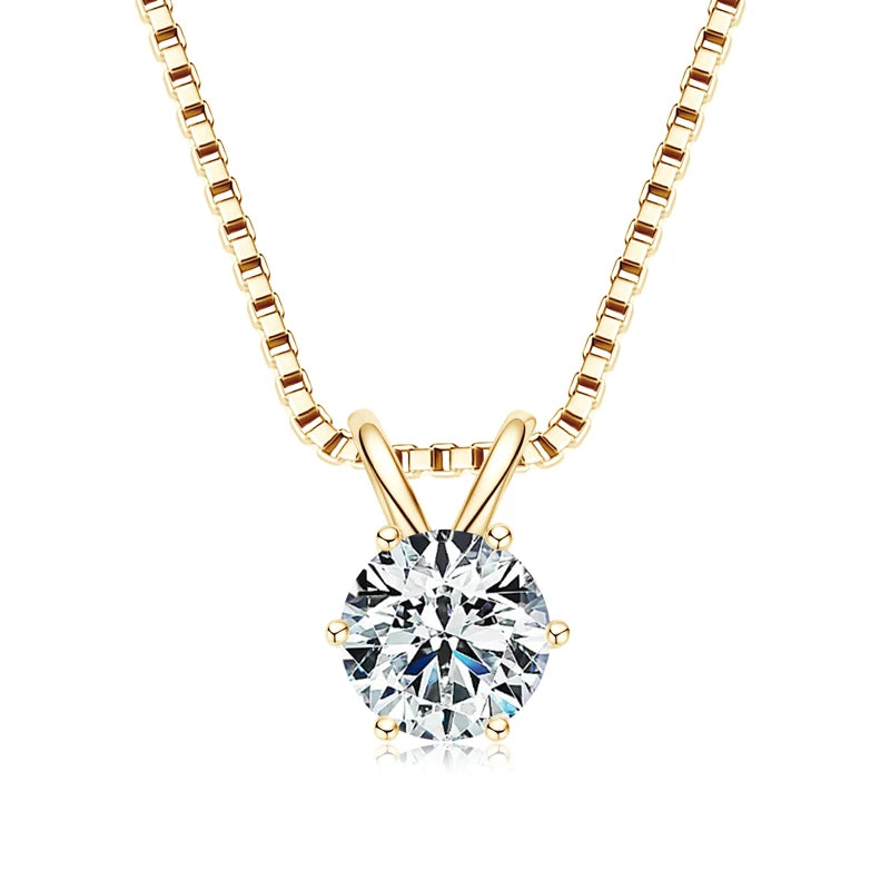 Lnngy Moissanite Pendant Necklace – 0.5ct-5ct Solitaire Drop in 925 Silver