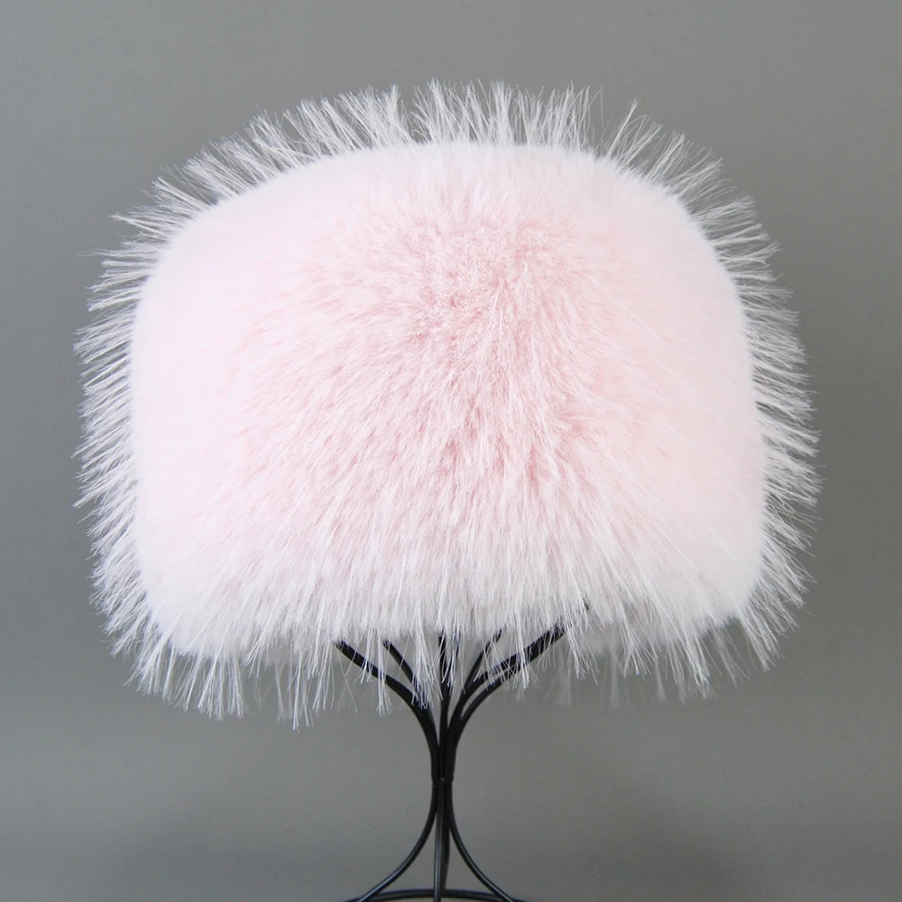 Autumn and Winter 2024 Women’s Fashion Dome Hat – False Raccoon Fur Russian Mongolian Style