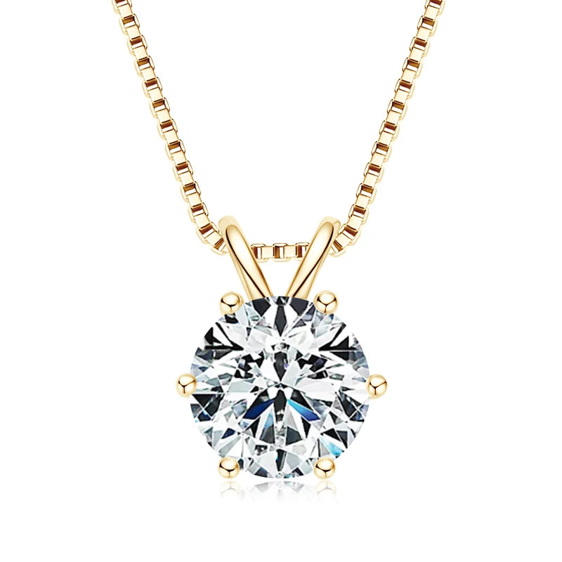 Lnngy Moissanite Pendant Necklace – 0.5ct-5ct Solitaire Drop in 925 Silver