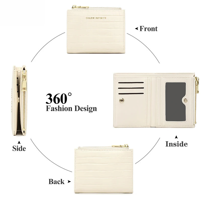 Multi-functional stylish zipper small wallet